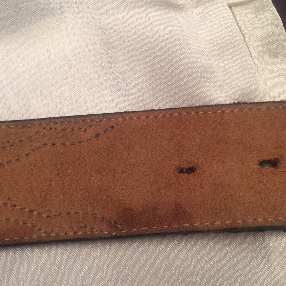 Black leather and snake skin belt - Picture 7 of 8